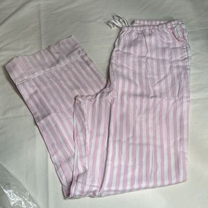 Victoria’s Secret pajama pants light pink/white/silver stripes size: Medium NEW!